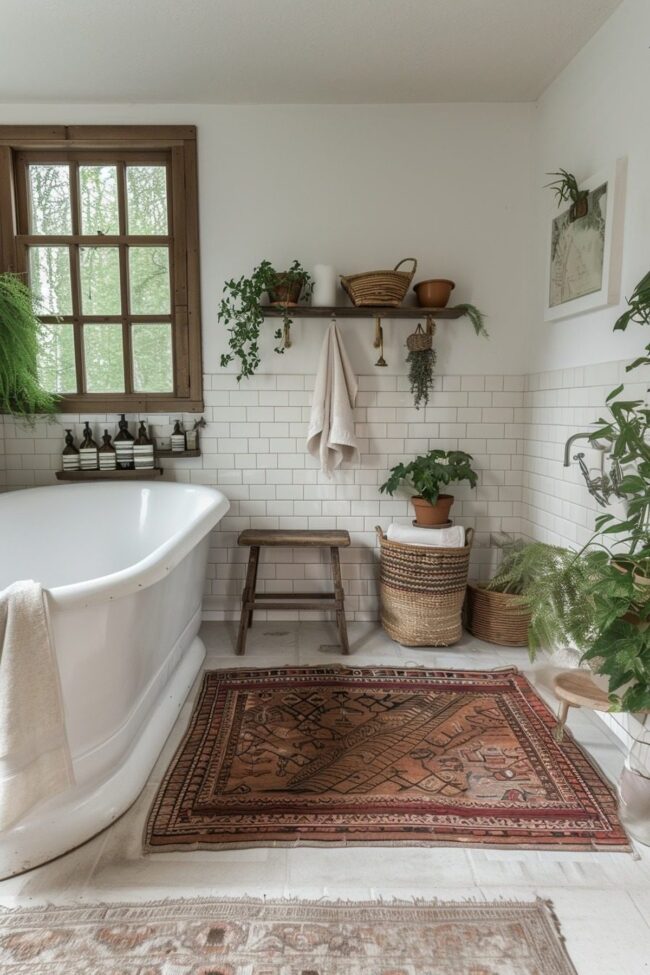 Chic Scandinavian Bohemian Bath Space