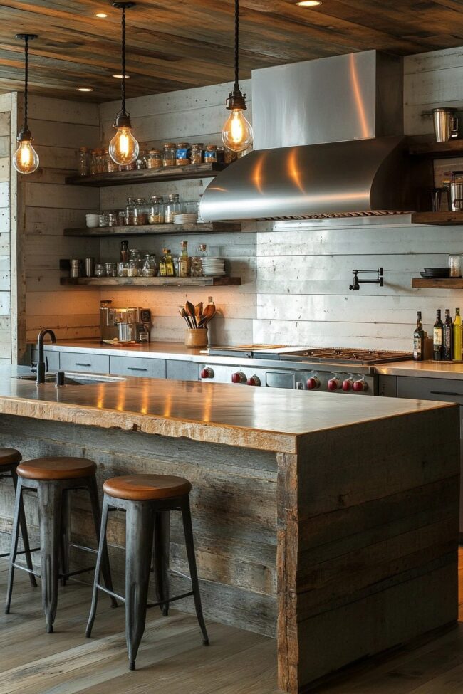 Rustic Culinary Retreat with Reclaimed Wood