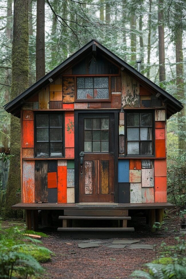 Eco-Friendly Cabin Built from Salvaged Materials