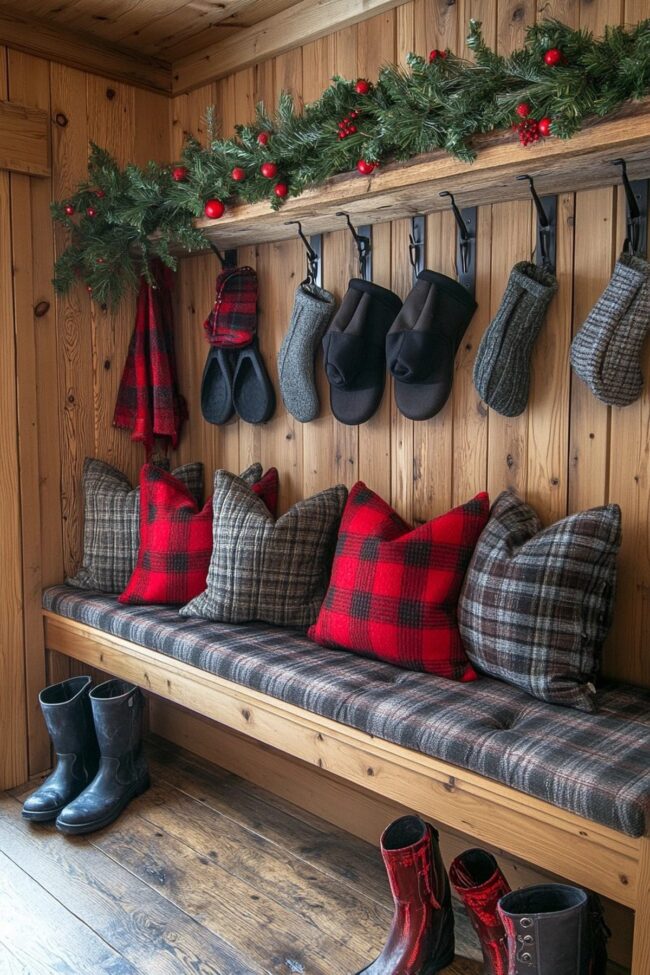 Charming Holiday Decor for the Mudroom
