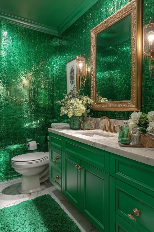Lush Green Bathroom Elegance