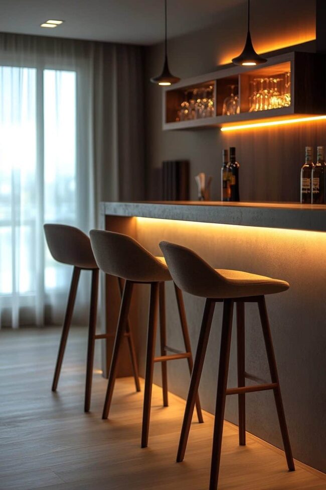 Compact and Chic Dining Bar Setup