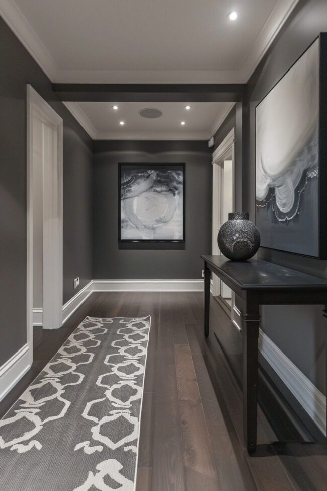 Sleek Charcoal-Inspired Entryway Design