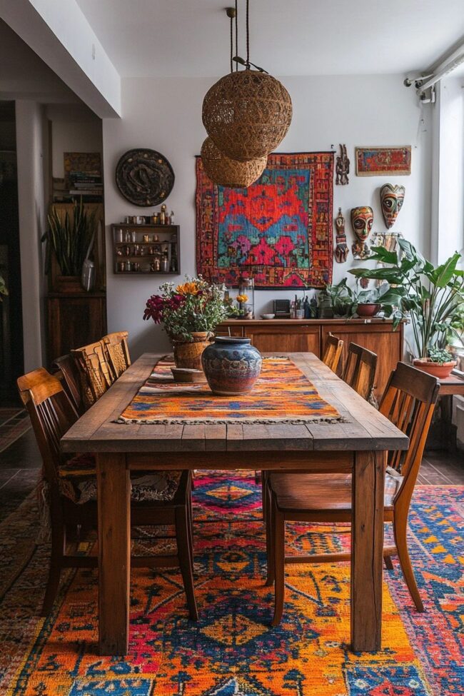 Eclectic Style Dining Space