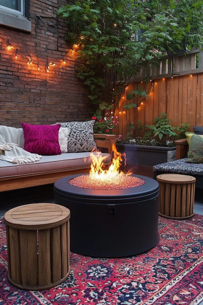 Inviting Outdoor Fireplace Retreat