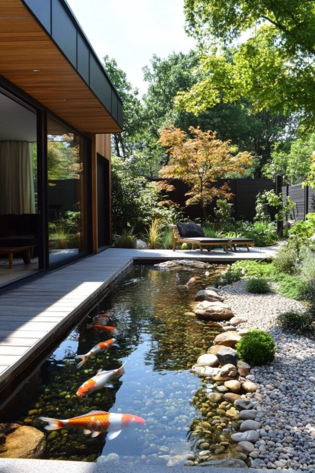 Tranquil Koi Pond Environment