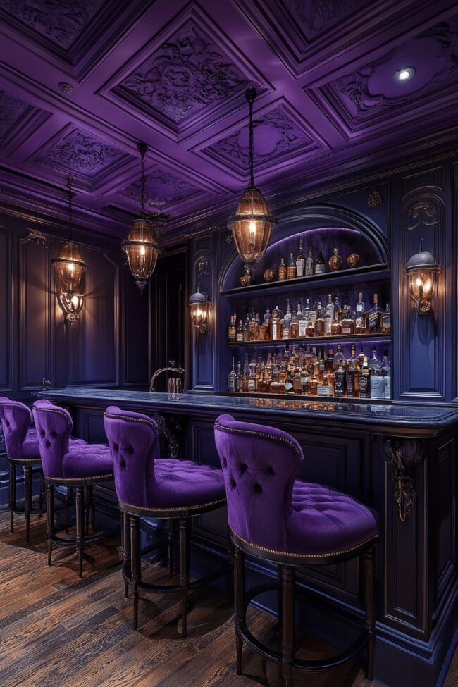 Opulent Jewel-Toned Drink Bar