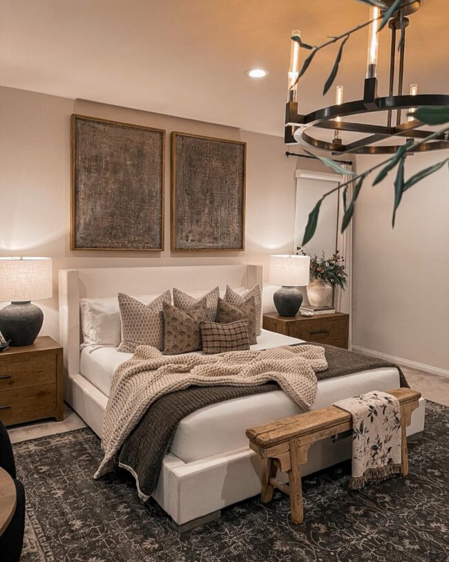 Adding Texture to Beige Bedroom