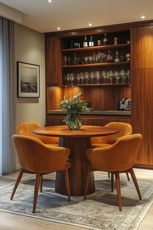 Inviting Dining Nook with Rich Colors