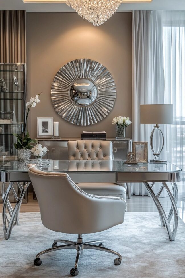 Sleek Chrome and Glass Spaces