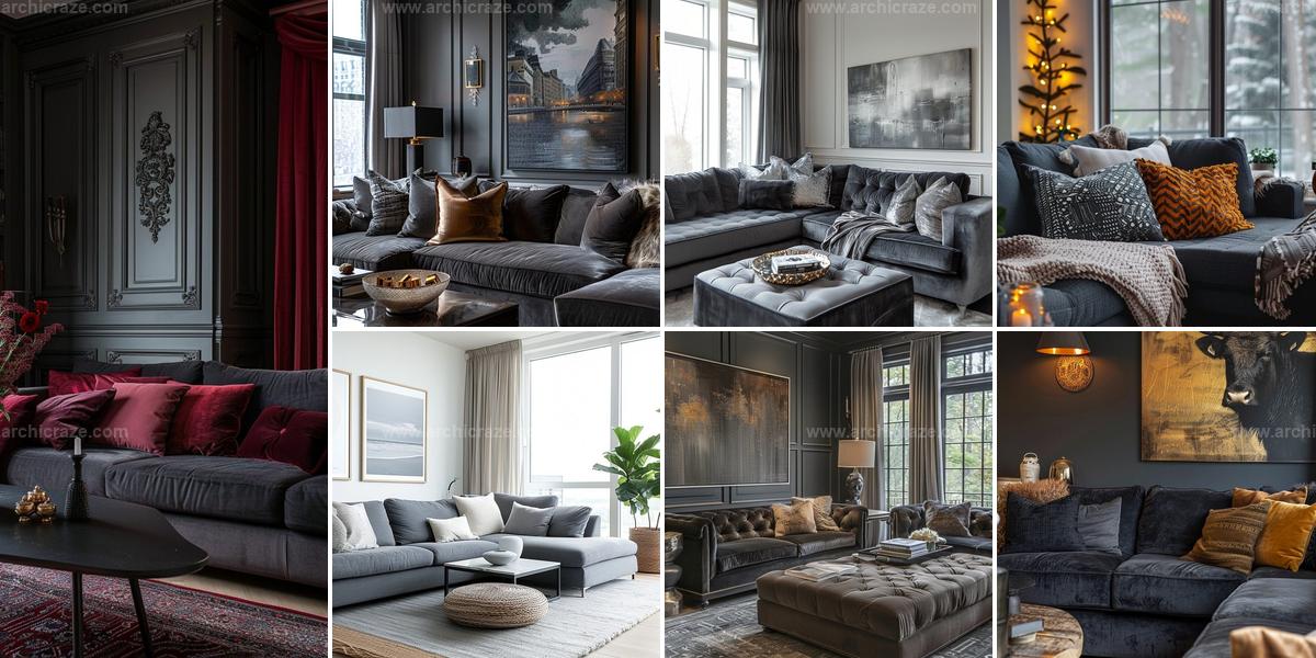 Top Dark Grey Couch Living Room Ideas